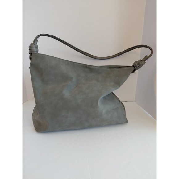 8 Other Reasons Gray Slouchy Lined Faux Leather Shoulder Bag - Picture 4 of 10